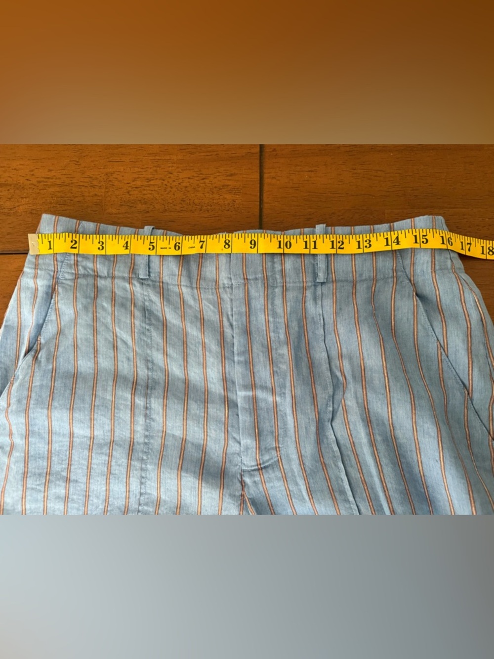 NWT Madewell Pintucked Shorts in Linen, Delphinium Blue Size 10 - Picture 9 of 12
